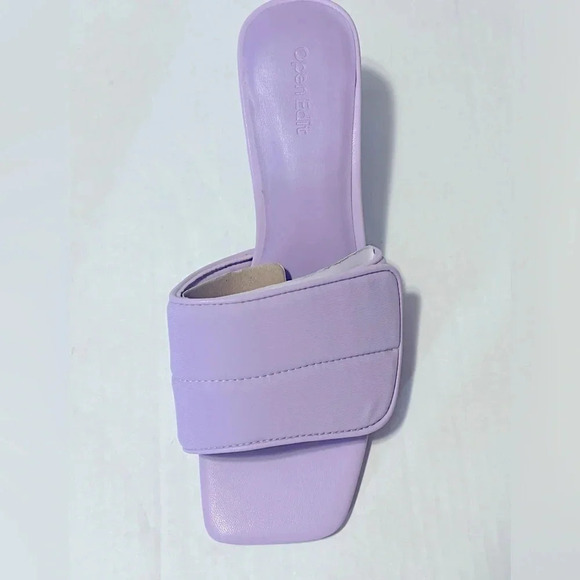 Open Edit Cava Slide Sandal Adjustable Vamp stylish strap slide square toe - Picture 5 of 11